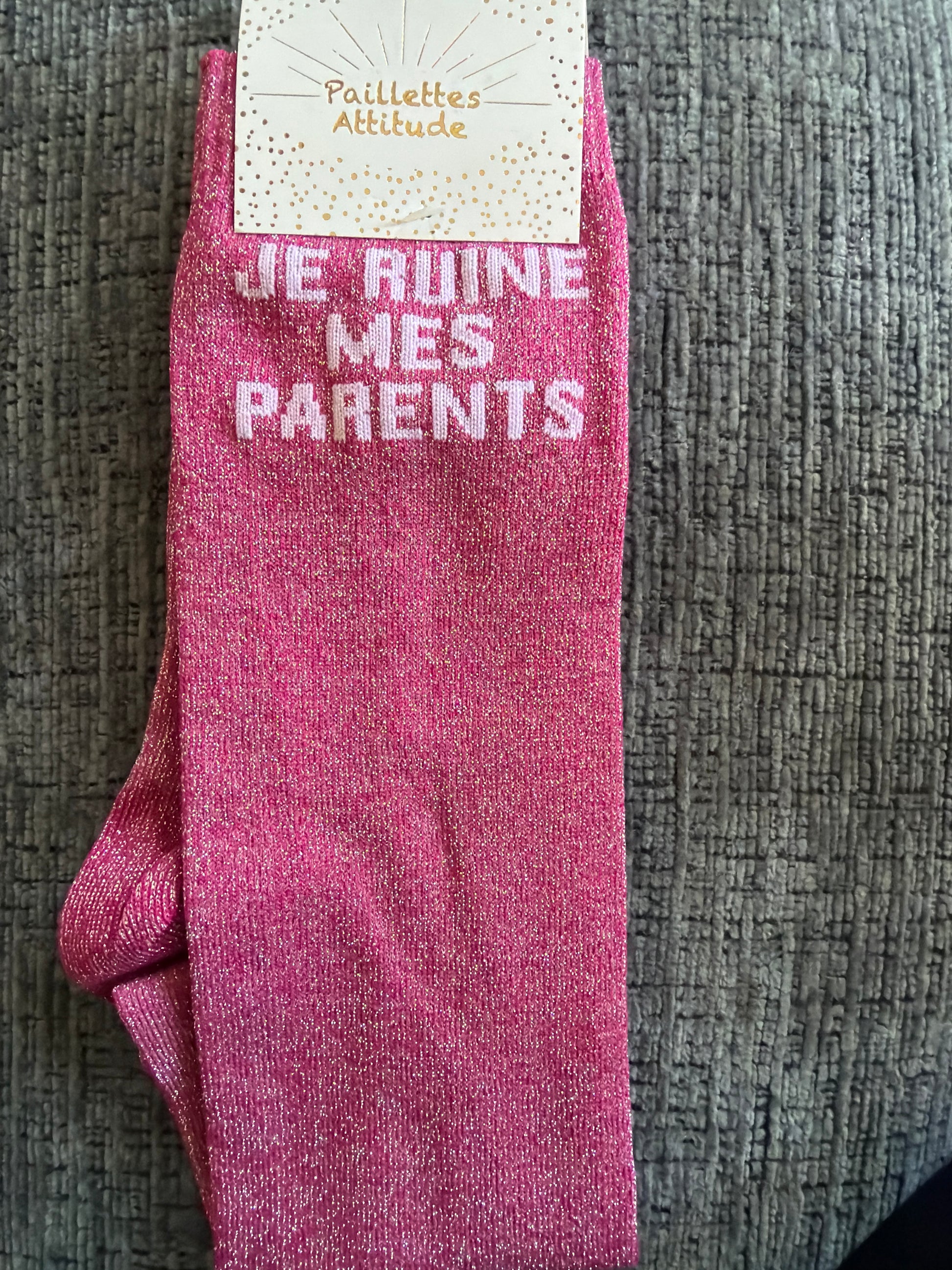 Chaussette équitation pailletée 36-41 JE RUINE MES PARENTS