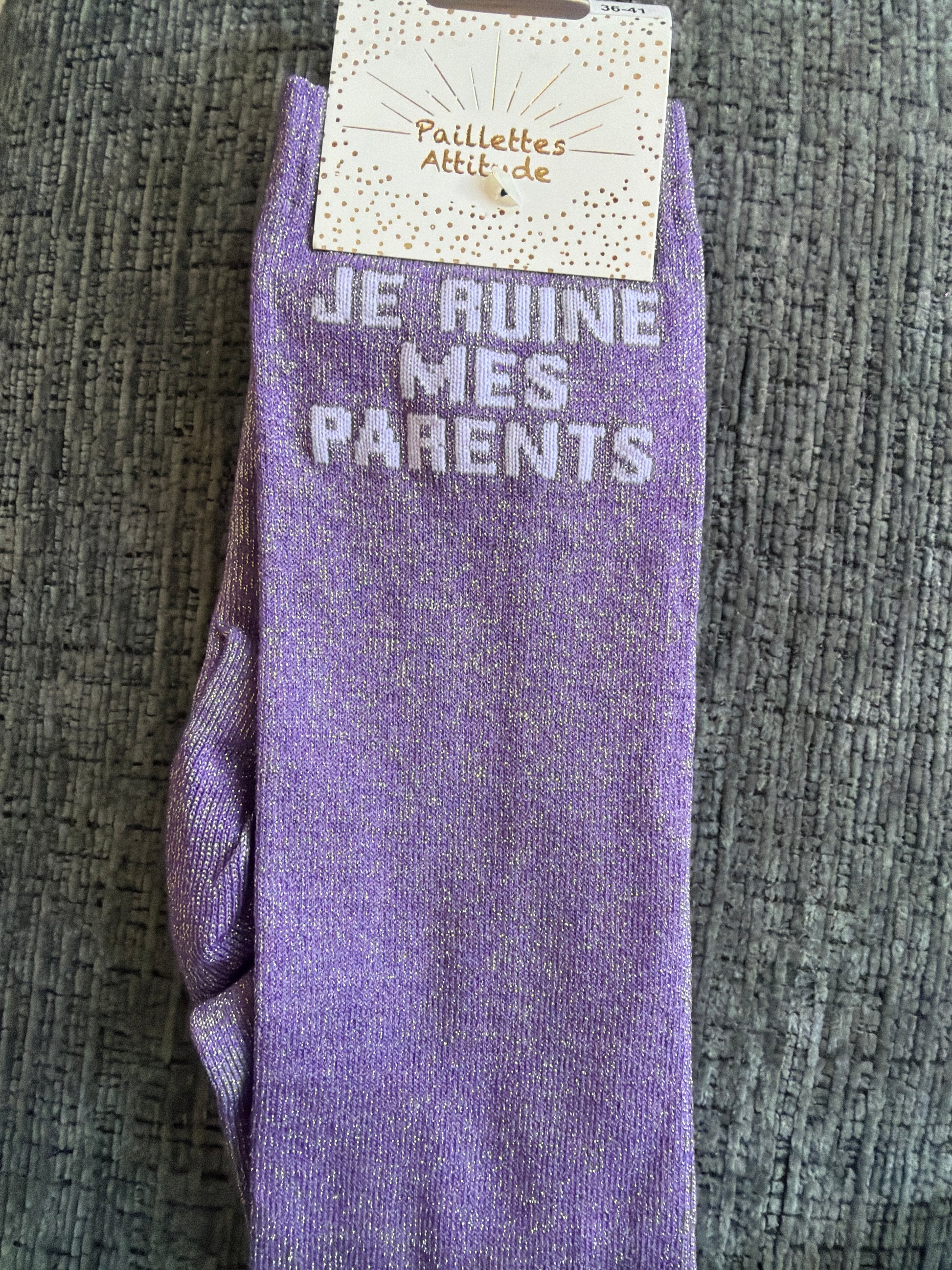 Chaussette équitation pailletée 36-41 JE RUINE MES PARENTS