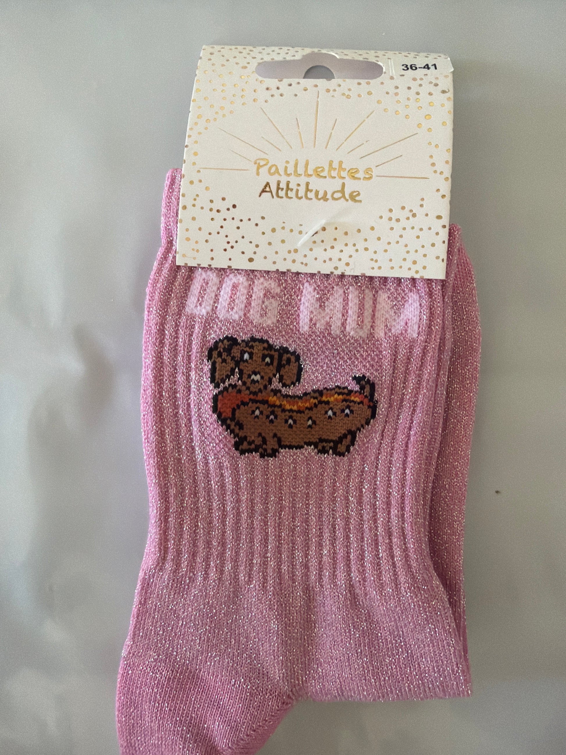 Chaussette de ville pailletée 36-41 DOG MUM