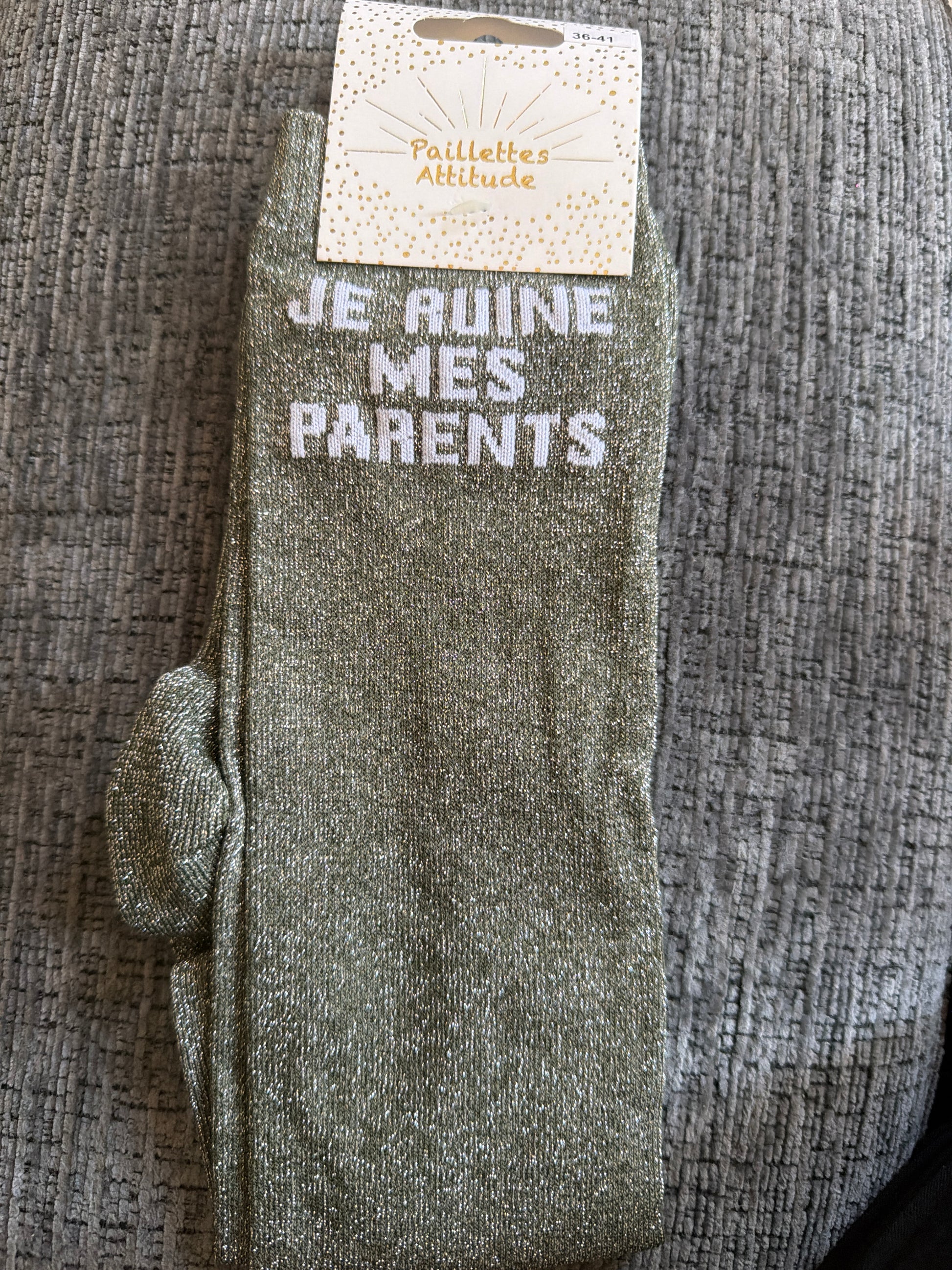 Chaussette équitation pailletée 36-41 JE RUINE MES PARENTS