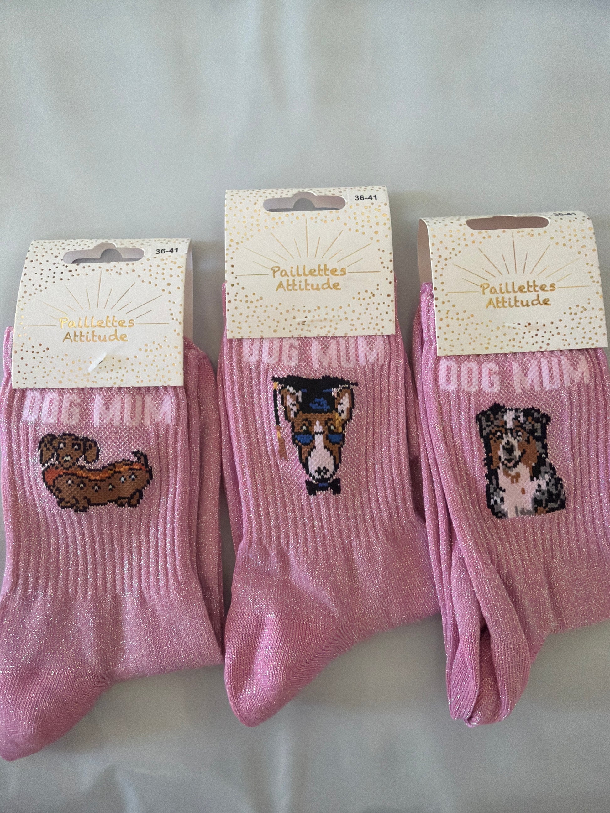 Chaussette de ville pailletée 36-41 DOG MUM