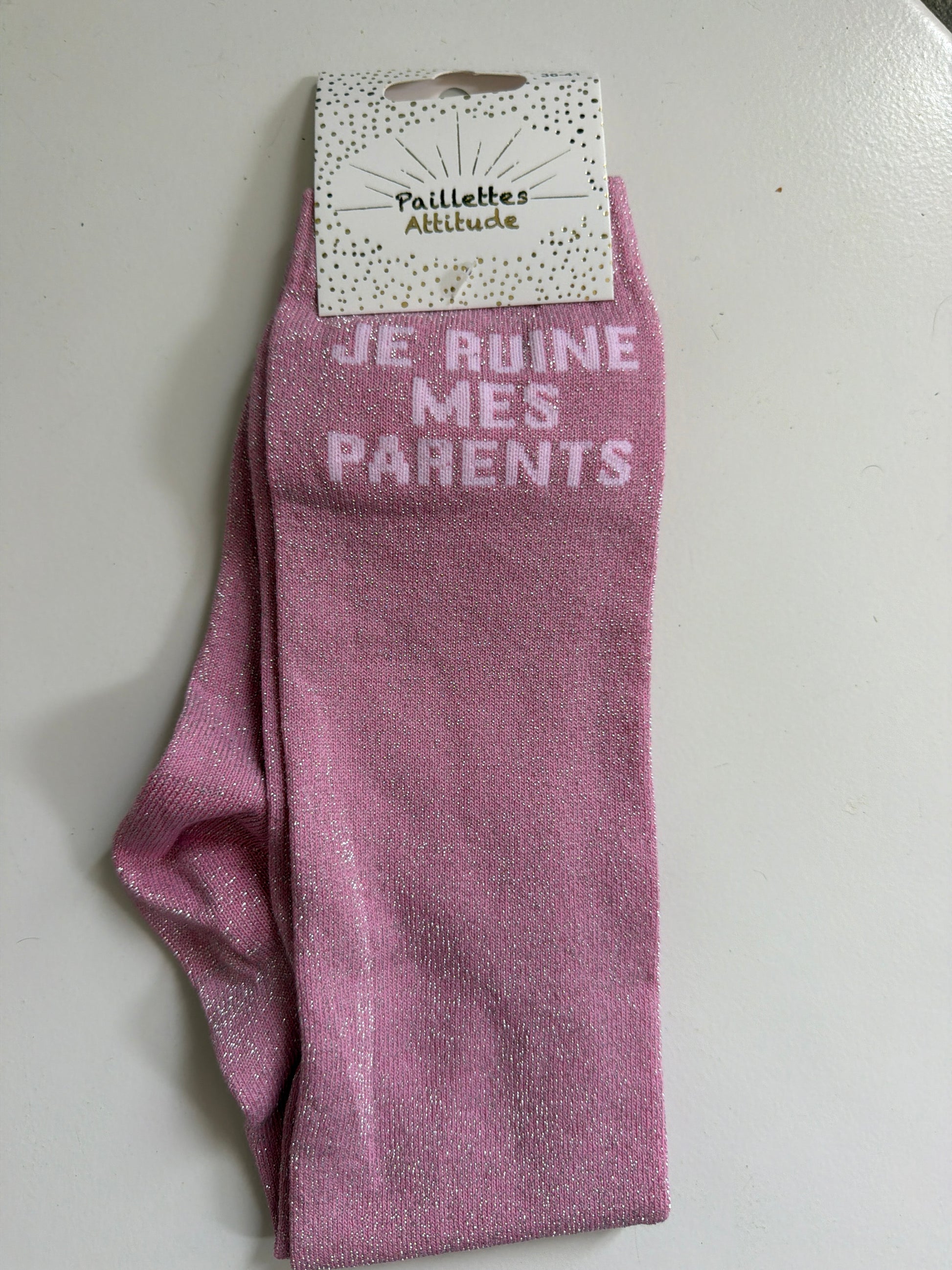 Chaussette équitation pailletée 36-41 JE RUINE MES PARENTS