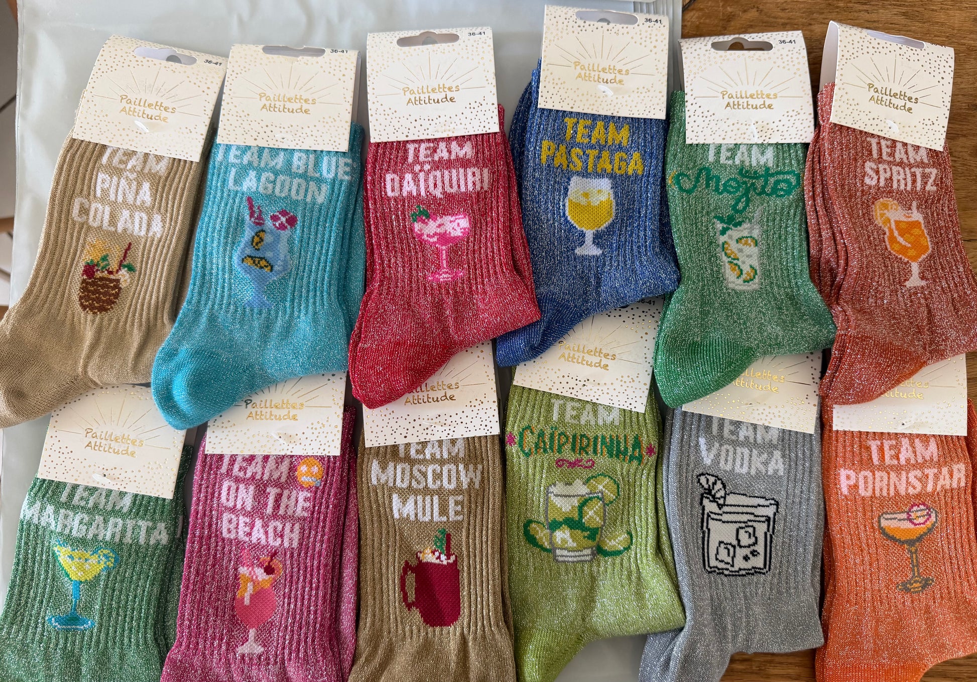 Chaussette de ville pailletée 36-41 cocktails