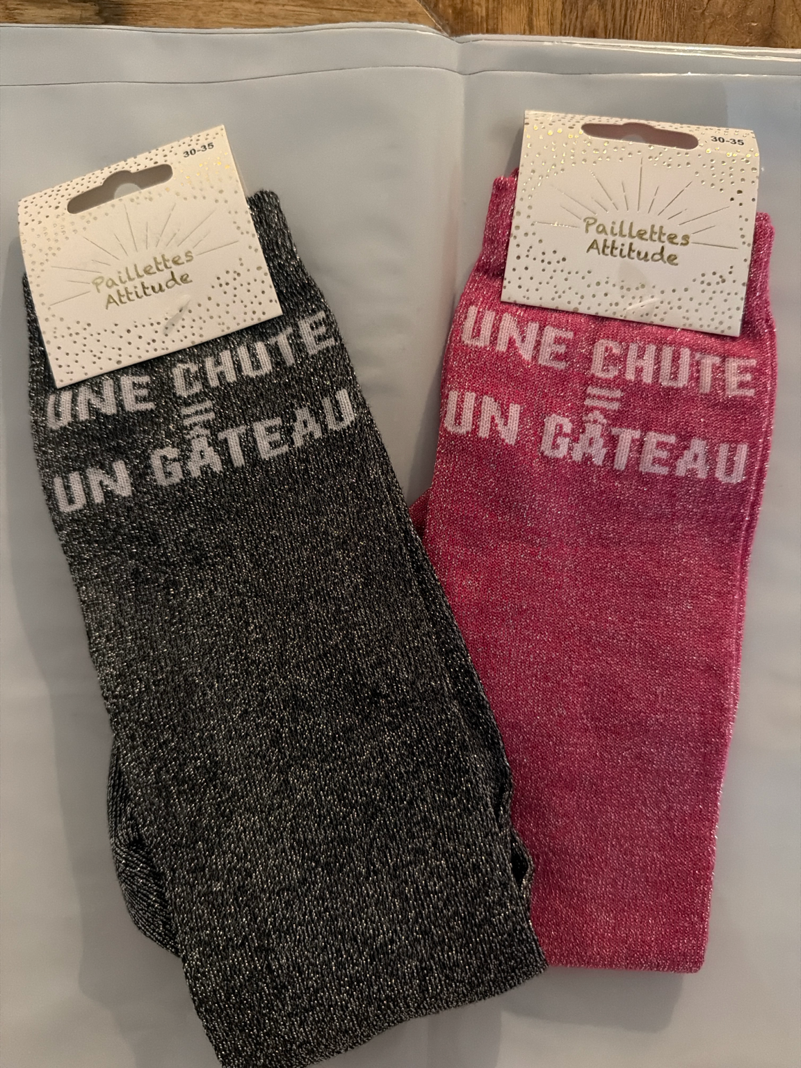 Chaussette pailletée équitation 30-35 UNE CHUTE = UN GÂTEAU